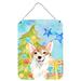 The Holiday Aisle® Long Haired Chihuahua Christmas Hanging Prints Decorative Accent Metal | 12 H x 16 W x 0.03 D in | Wayfair