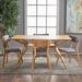 George Oliver Bryona 4 - Person Solid Wood Dining Set Wood/Upholstered in Brown | Wayfair 9B44CA84A3B140FF9C4D771EB8096DA8