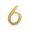 Montague Metal Products Inc. 4 in. Flat Floating Mount House Number Metal in Yellow | 4 H x 2.88 W x 0.31 D in | Wayfair MHN-04-F-GD1-6