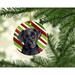 The Holiday Aisle® Bichon Frise Holiday Christmas Hanging Figurine Ornament Ceramic/Porcelain in Blue/Green/Red | 3 H x 3 W x 0.25 D in | Wayfair