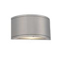 WAC Lighting Tube 5.37" H Frosted Glass Outdoor Flush Mount Aluminum/Glass/Metal in Gray | 5.375 H x 10 W x 3.875 D in | Wayfair WS-W2609-AL