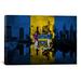 Winston Porter Philadelphia Flag, Grunge City Skyline Graphic Art on Canvas in Blue/Yellow | 8 H x 12 W x 0.75 D in | Wayfair