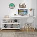 17 Stories Myler L-Shape Desk Wood in White | 29.53 H x 51.18 W x 39.37 D in | Wayfair 89F12A912D3D40BCB594F61129A38F9D