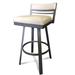 Ebern Designs Wills Bar & Counter Swivel Stool Upholstered/Leather/Metal/Faux leather in Gray | 31.5 H x 22 W x 23 D in | Wayfair