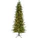 The Holiday Aisle® Carmel Slim Green Pine Trees Artificial Christmas Tree w/ 550 w/ White Smart String Lights in Green/White | 78" H | Wayfair