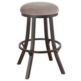 Red Barrel Studio® Howie Swivel Bar & Counter Stool Upholstered/Metal in Red/Brown | 26 H x 16.5 W x 16.5 D in | Wayfair