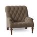 Armchair - Fairfield Chair Sinclair 33" Wide Tufted Slipcovered Armchair Polyester/Other Performance Fabrics in Gray/Brown | Wayfair