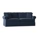 Darby Home Co Thames 88" Rolled Arm Slipcovered Sofa w/ Reversible Cushions Polyester/Other Performance Fabrics in Blue | Wayfair