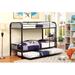 Zoomie Kids Vegard Twin over Twin Metal Standard Bunk Bed Metal in Black | 61 H x 42 W x 79 D in | Wayfair C2DB7612C46E40D3A78DCAAB0010BA55