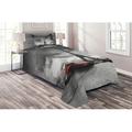 East Urban Home Eiffel Tower Microfiber Electric Coverlet/Bedspread Set Microfiber in Gray | Twin Bedspread + 1 Sham | Wayfair