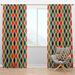 Design Art Mid-Century Ornamental Design VI Geometric Semi-Sheer Thermal Rod Pocket Single Curtain Panel Polyester/Linen | 63 H in | Wayfair