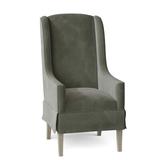 Fairfield Chair Reed Wingback Arm Chair Wood/Upholstered in Green/Brown | 44 H x 24.5 W x 29 D in | Wayfair 6086-04_ 9953 22_ Tobacco