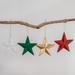 The Holiday Aisle® Set of 4 Light Star Holiday Shaped Ornament Wood in Red/Green | 4.1 H x 4.1 W x 0.4 D in | Wayfair