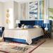 Mercer41 Creger Tufted Upholstered Low Profile Standard Bed Metal in Blue | 47.64 H x 83.27 W x 83.27 D in | Wayfair