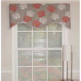 RLF Home Los Corales Cornice 50" Curtain Valance Polyester/Linen/Cotton Blend in Red | 17 H x 50 W x 1 D in | Wayfair 12663-RE