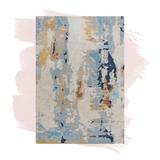 Blue/White 60 x 0.6 in Area Rug - Corrigan Studio® Starks Abstract Hand-Tufted Wool Blue/Beige Area Rug Wool | 60 W x 0.6 D in | Wayfair