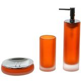 Latitude Run® Ezrol 3-Piece Bathroom Accessory Set Glass, Wood in Orange | Wayfair Gedy TI280-67