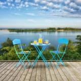 Winston Porter Alfreda Round 2 - Person 24" Bistro Set Metal in Blue | Outdoor Furniture | Wayfair 47F61F2294484B7F8AD682B2F7520FC7