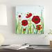 East Urban Home 'Precious Poppies II' Acrylic Painting Print on Wrapped Canvas in Blue/Green/Red | 14 H x 14 W x 2 D in | Wayfair