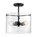 Wade Logan® Barines 3 - Light 11.75" Semi Flush Mount Glass in Black | 13.5 H x 11.75 W x 11.75 D in | Wayfair 223123AF471E4721946600F8C4B30EA8