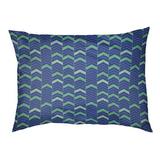 Tucker Murphy Pet™ Chelan Lined Chevrons Indoor Dog Pillow Polyester in Green/Blue | 7 H x 39.5 W x 25.9 D in | Wayfair