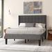 Red Barrel Studio® Martinez Platform Bed Upholstered/Polyester in Black/Brown | 45 H x 58.5 W x 79.2 D in | Wayfair