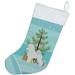 The Holiday Aisle® Merry Christmas Tree Stocking Polyester in Blue | 18 H x 13.5 W in | Wayfair E0C1D14EF092429DBC2020543200038B