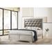 Etta Avenue™ Gloria Tufted Standard Bed Wood & /Upholstered/Faux leather in Brown/Gray | 59.75 H x 63.5 W x 83.75 D in | Wayfair