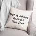 Latitude Run® Hope Is Always Stronger Than Fear Throw Pillow Polyester/Polyfill blend | 16 H x 16 W x 1.5 D in | Wayfair