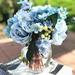 Ophelia & Co. Artificial Rose & Hydrangea Floral Arrangement in Vase Silk in Blue | 12 H x 11 W x 11 D in | Wayfair