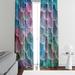 Folk N Funky Geometric Semi-Sheer Curtain Panels (DSQ is set to 2) Polyester | 52 H in | Wayfair WC030-2052