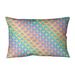 Latitude Run® Avicia Pastel Stripe Indoor/Outdoor 31" Lumbar Pillow Polyester/Polyfill blend in Blue/Yellow | 31 H x 21.5 W x 3 D in | Wayfair