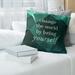 East Urban Home Stay Hungry Quote Linen Pillow Cover Linen in Green | 20 H x 20 W x 0.5 D in | Wayfair 9F3E5C6E3A924E3EA55C38A6F672230F