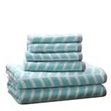 Wrought Studio™ Stanek Cotton Jacquard Bath Towel 6 Piece Set Terry Cloth/100% Cotton in Green/Blue | 28 W in | Wayfair