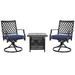 Red Barrel Studio® Square 2 - Person 22.5" Long Outdoor Dining Set w/ Cushions Metal in Black | 35.2 H x 22.5 W x 25.5 D in | Wayfair