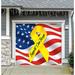 The Holiday Aisle® Support Our Troops Garage Banner Door Mural Polyester in Blue/Red/White | 84 H x 96 W x 1 D in | Wayfair