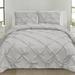 Winston Porter Hartselle Luxury Pinch Pleat Pintuck Duvet Cover & Insert Set Down/Microfiber in Gray | Wayfair 14D475F294E94A47B07E895E37E07D7A