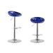 Orren Ellis Collete Swivel Adjustable Height Bar Stool Plastic/Acrylic/Metal in Blue | 15.75 W x 16.2 D in | Wayfair