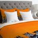 East Urban Home Lightweight Candy Stripe Zebras Duvet Cover Microfiber in Black/Orange | Twin | Wayfair 12734-dlitwi