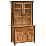 Loon Peak® Cleary Dining Hutch Wood/Glass in Brown | 85 H x 48 W x 20 D in | Wayfair A1BB7F4060144FAC82C62B32B736337C