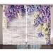 East Urban Home Lilac Flowers Bouquet Rustic Home Decor Graphic Print Semi-Sheer Rod Pocket Curtain Panels Polyester in Brown | 84 H in | Wayfair