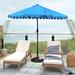 Highland Dunes Dunham 9' Market Umbrella Metal in Blue/Navy | Wayfair 240A05AC26A4419E8B835CA67693E974