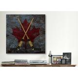 Winston Porter Canada Hockey Sticks #4 Graphic Art on Canvas in Gray/Red | 12 H x 12 W x 0.75 D in | Wayfair E6505C962BA24839BF6C66577C98B38B