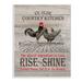 Gracie Oaks Old Country Kitchen Rise & Shine by Lettered & Lined - Picture Frame Textual Art Print Wood in Brown | 15 H x 10 W x 0.5 D in | Wayfair
