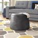 Wade Logan Mucella 21.5" Wide Faux Leather Round Pouf Ottoman Faux Leather/Scratch/Tear Resistant | 16 H x 21.5 W x 21.5 D in | Wayfair