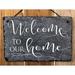 Charlton Home® Welcome to our Home Wall Décor Stone in Black/Gray/White | 8 H x 12 W x 0.25 D in | Wayfair AB3A130065E543FEAB360B331AD5A1B8