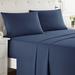 Latitude Run® Bruyn Double Brushed Hotel Luxury Sheet Set w/ Extra Soft Sheets & Pillowcases Microfiber/Polyester in Blue/Navy | Full | Wayfair