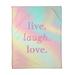 East Urban Home Faux Gemstone Live Laugh Love Quote Fleece Throw Metal in Pink/Blue | 60" W x 80" L, Medium | Wayfair