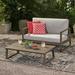 Corrigan Studio® 2 Piece Sofa Seating Group w/ Cushions Wood/Natural Hardwoods in Gray/White | Outdoor Furniture | Wayfair