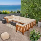 Rosecliff Heights Maxwell Outdoor 10 Piece Sectional Seating Group w/ Cushions Synthetic Wicker/All - Weather Wicker/Wicker/Rattan in Brown | Wayfair